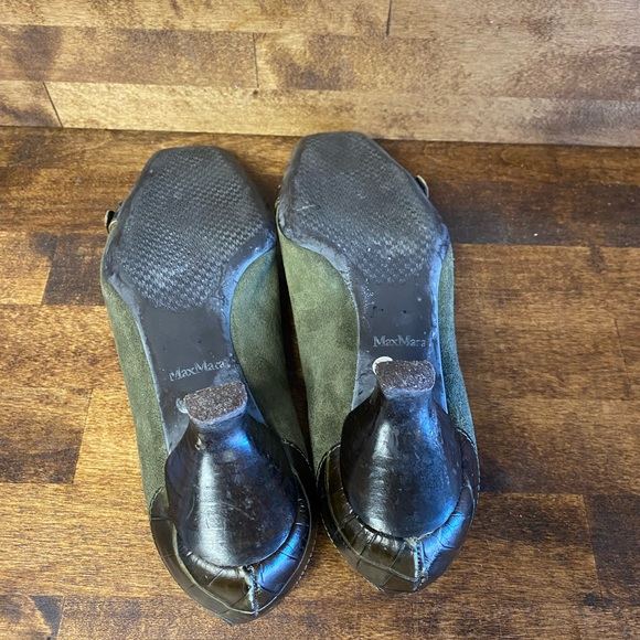 MaxMara Vintage Leather/Suade Kitten Heels - Picture 9 of 10